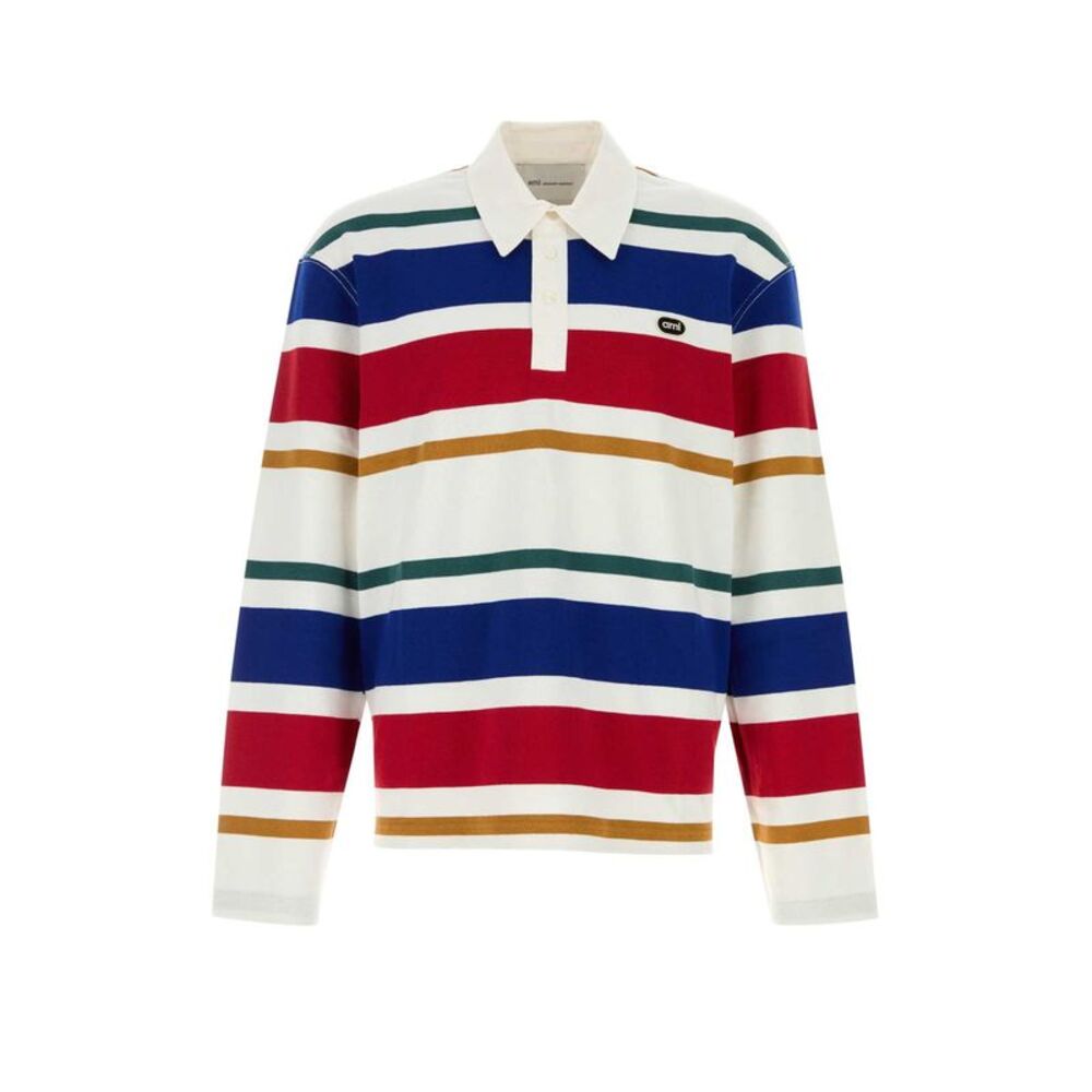 Ami Men Embroidered Cotton Polo Shirt